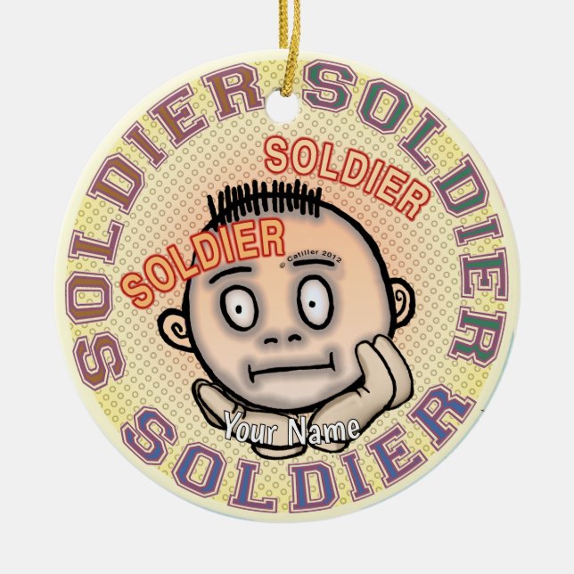 Military Soldier Ceramic Tree Decoration (Front)