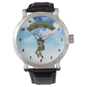 Military Soldier / Paratrooper with Clouds Watch