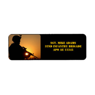Military Soldier With Rifle At Sunset