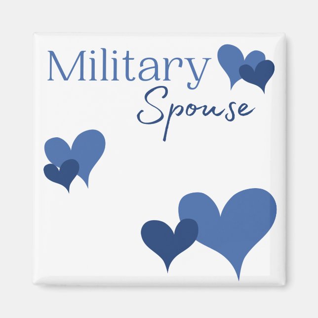 Military Spouse Blue Heart Magnet  (Front)