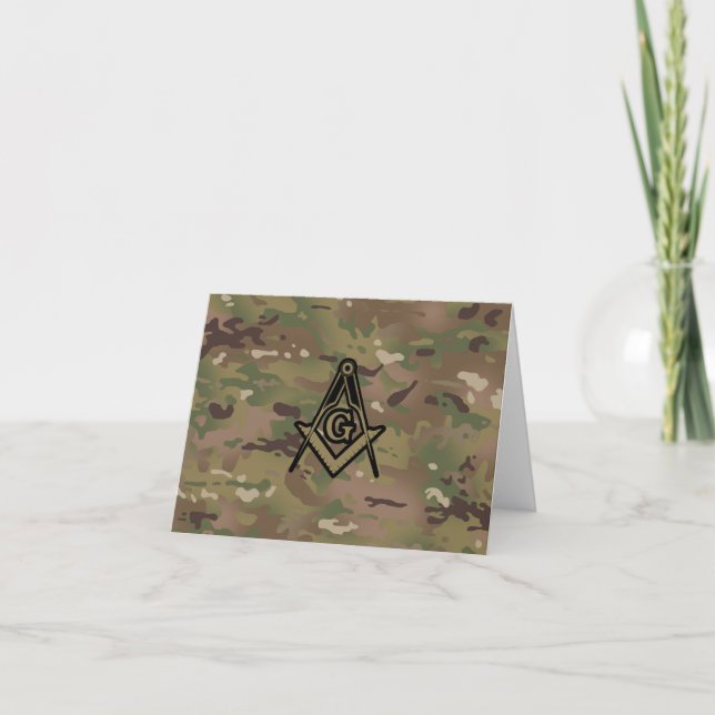 Military Square Compass Thank You Card (Front)