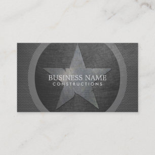 Military Star Grunge Metal Professional Business Card