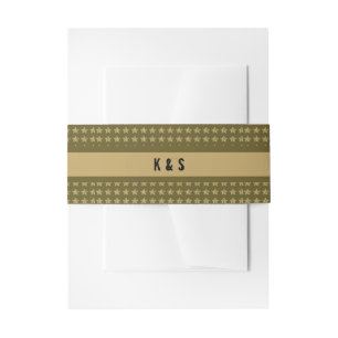 Military Stars Pattern Invitation Belly Band