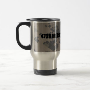 Military style background, personalise travel mug
