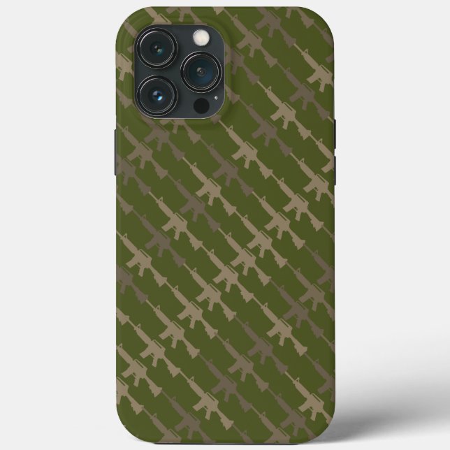 Military Style Gun Camouflage Rifle Army Green Tan Case-Mate iPhone Case (Back)