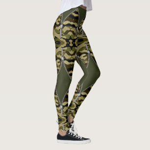 Military-style leggings with rack-cut cuts
