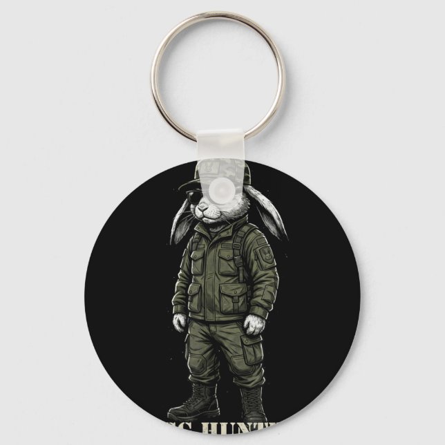 Military style rabbit egg hunter camouflageMilitar Key Ring (Front)