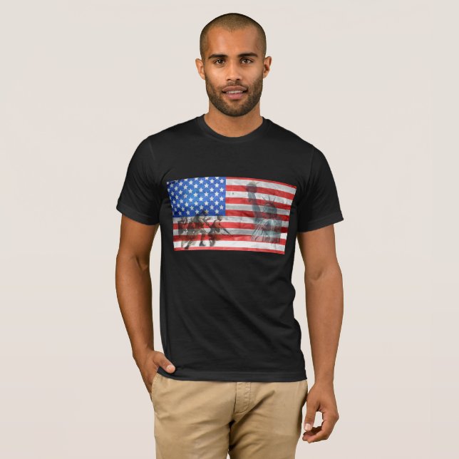 Military Support US American Flag Shirt (Front Full)