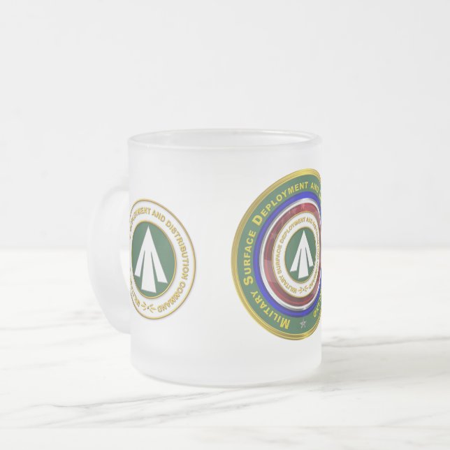 Military Surface Deployment Distribution Command   Frosted Glass Coffee Mug (Front Left)