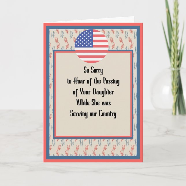 Military Sympathy Card for Daughter (Front)