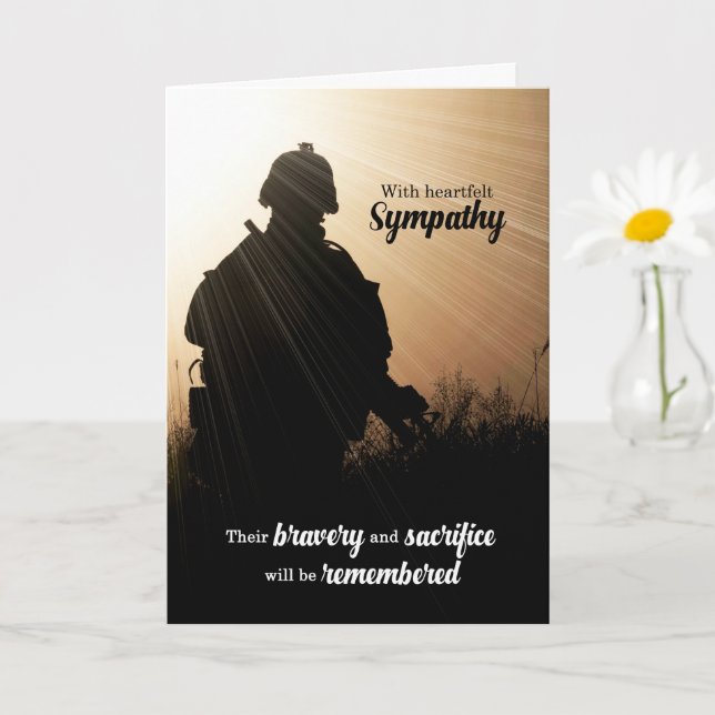 Military Sympathy Sunset Silhouette Card (Small Plant)