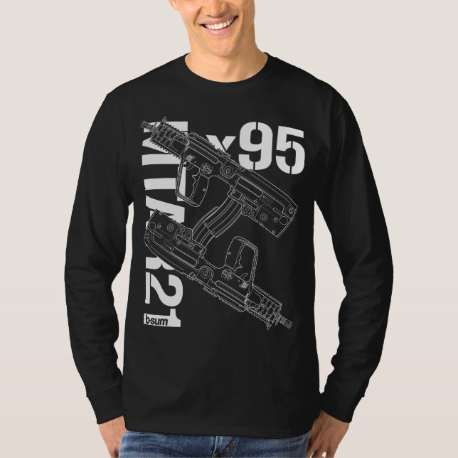 military t-shirts IWI X95 Rifle (Front)