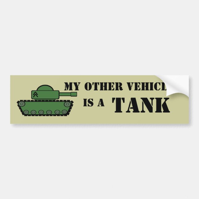 Military Tank Bumper Sticker (Front)