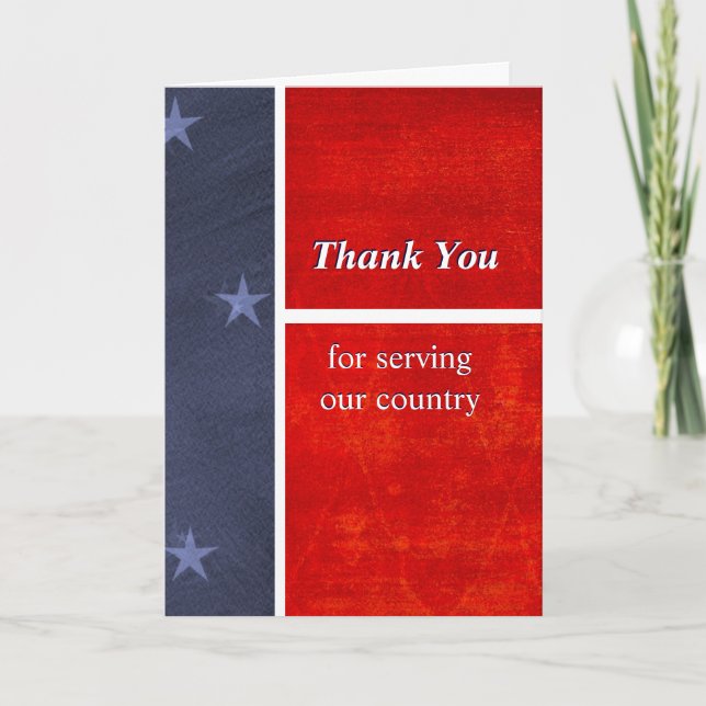 Military Thank You For Serving Our Country Custom Card (Front)