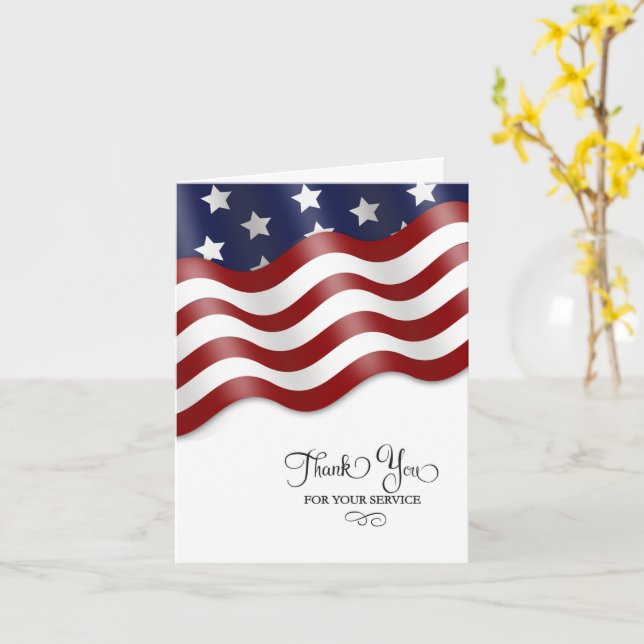 Military Thank You for Your Service Card (Yellow Flower)