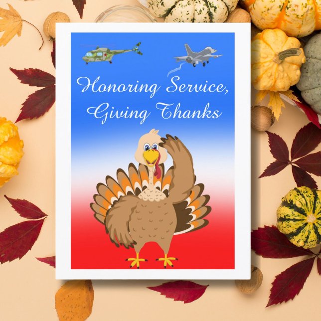 Military Thanksgiving Turkey Saluting  Postcard (Creator Uploaded)