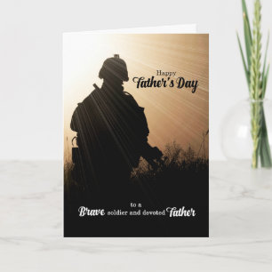 Military Themed Soldier Silhouette Father's Day Holiday Card