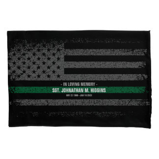 Military Thin Green Line American Flag Pillowcase
