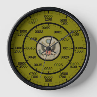 Military Time Drab Green Americana Clock