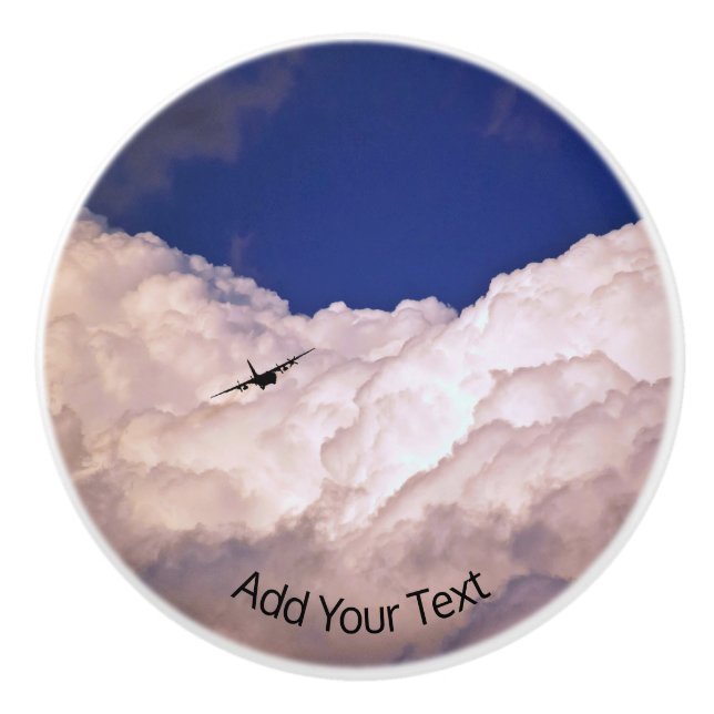 Military Transport Aeroplane by Shirley Taylor Ceramic Knob (Front)