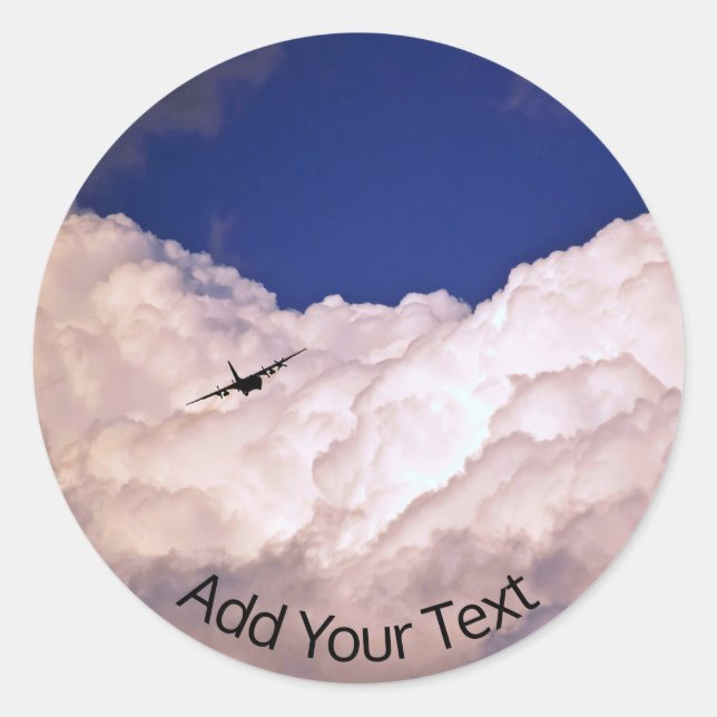 Military Transport Aeroplane by Shirley Taylor Classic Round Sticker (Front)