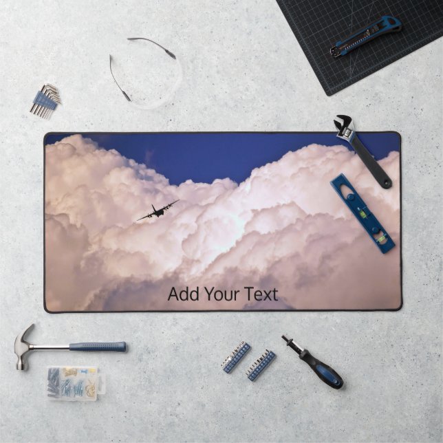 Military Transport Aeroplane by Shirley Taylor Desk Mat (Workstation)