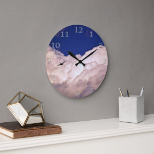 Military Transport Aeroplane by Shirley Taylor Large Clock