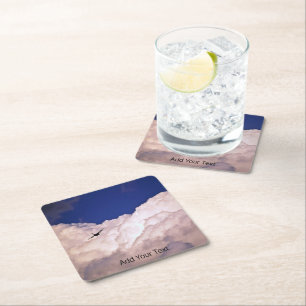 Military Transport Aeroplane by Shirley Taylor Square Paper Coaster