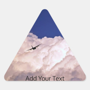 Military Transport Aeroplane by Shirley Taylor Triangle Sticker