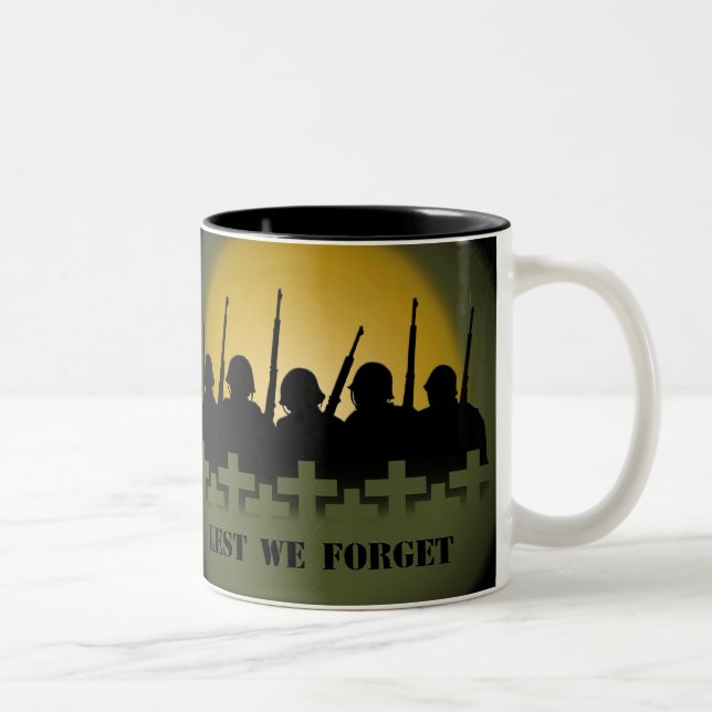 Military Tribute Cup Mug War Peace Lest we Forget (Right)
