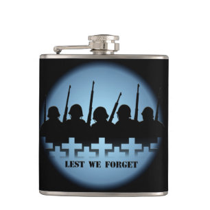 Military Tribute Flask Lest We Forget Drink Flask