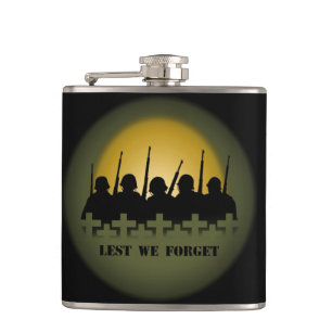 Military Tribute Flask Lest We Forget Drink Flask