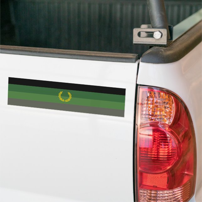 Military Uniform Pride Flag Bumper Sticker (On Truck)