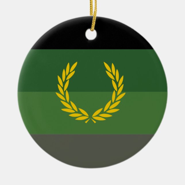 Military Uniform Pride Flag Ceramic Tree Decoration (Front)
