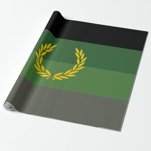 Military Uniform Pride Flag Wrapping Paper (Unrolled)