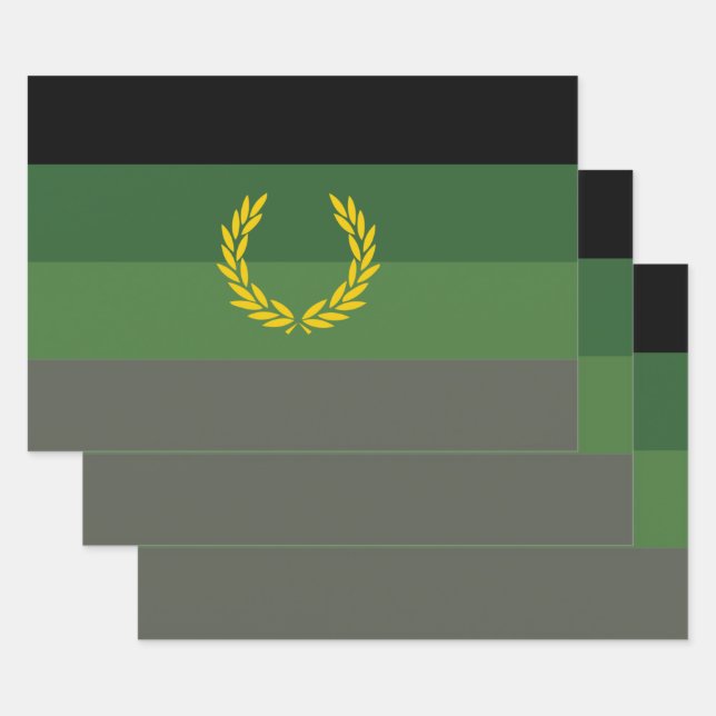 Military Uniform Pride Flag Wrapping Paper Sheet (Set)