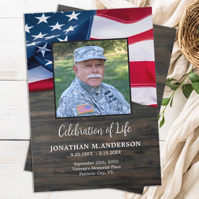 Military - USA Flag Celebration of Life - Funeral Programme (Creator Uploaded)