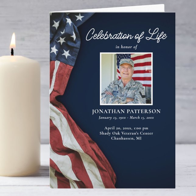 Military, USA Flag, Celebration of Life, Funeral  Programme (Creator Uploaded)