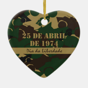 Military vehicle camouflage pattern ceramic tree decoration
