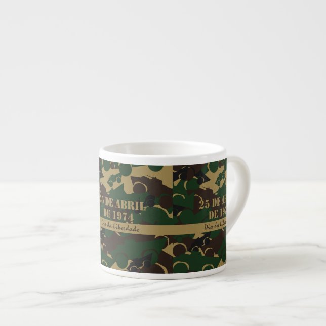 Military vehicle camouflage pattern espresso cup (Front Right)