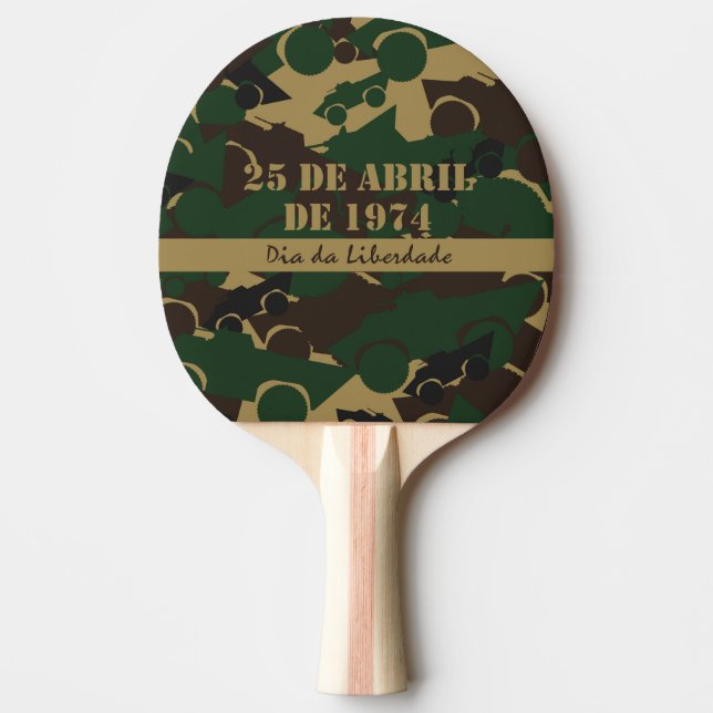 Military vehicle camouflage pattern ping pong paddle (Front)
