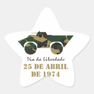 Military vehicle symbol of 25 April Revolution Star Sticker