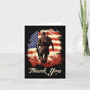 Military Veteran American Flag Thank Memorial Day Card