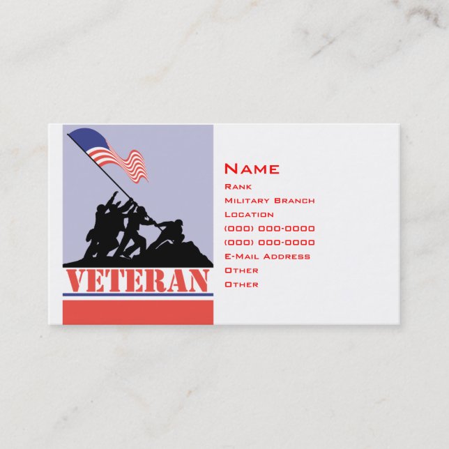 Military Veteran Calling Card (Front)