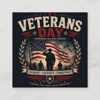 Military Veteran Gift Idea - US Veteran Appreciati Square Business Card