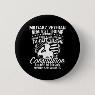 Military Veterans Against Trump 2020 Usa Election  6 Cm Round Badge