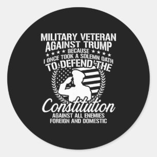 Military Veterans Against Trump Usa Election Classic Round Sticker