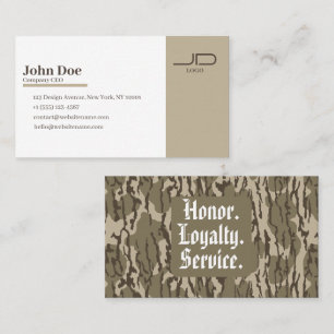 Military Veterans Honour Bottom Lands Camo Business Card
