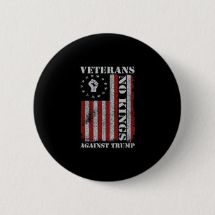 Military Veterans Protest Usa Flag No Kings Americ 6 Cm Round Badge