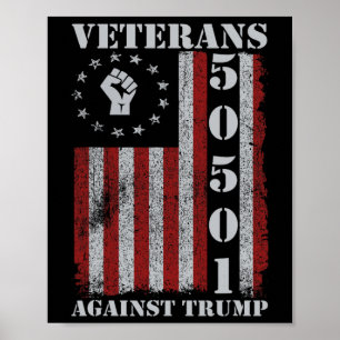 Military Veterans Protest Usa Flag No Kings Americ Poster